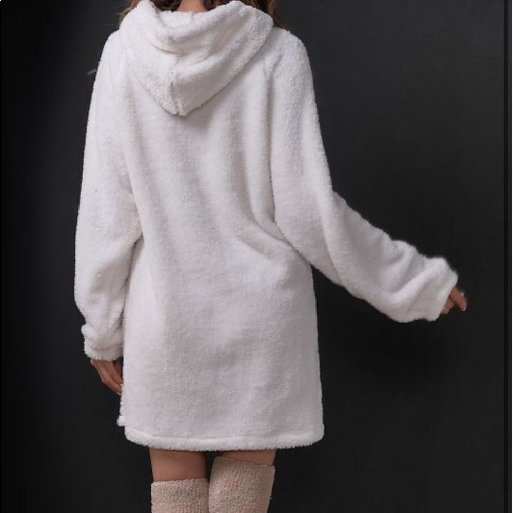 •NEW• SHERRY SNOWFLAKE HOODED SWEATSHIRT DRESS W POCKET NWT•1X-3X• - Picture 3 of 14